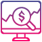 imagem de um ícone de busca SEO com o símbolo do dólar que representa vendas de ecommerce, representando um dos serviços que a agência de marketing digital oferece que é SEO para ecommerce